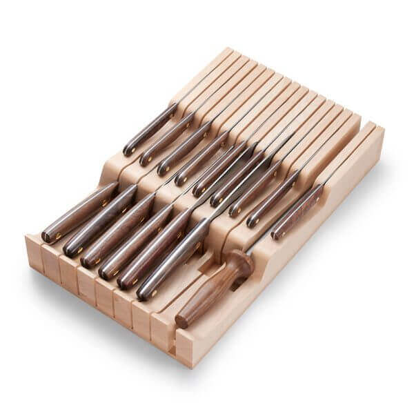 In-Drawer block showing Vintage Knives