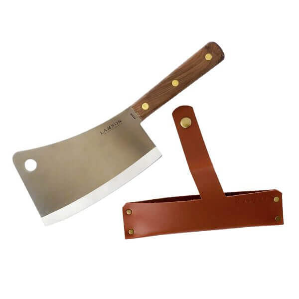 Leather Sheath for Meat Cleavers with Cleaver