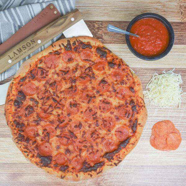 Redesigned Pizza Rocker with Homemade Pizza