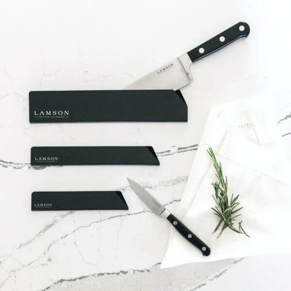Lamson Midnight Forged Knives with Blade Guards