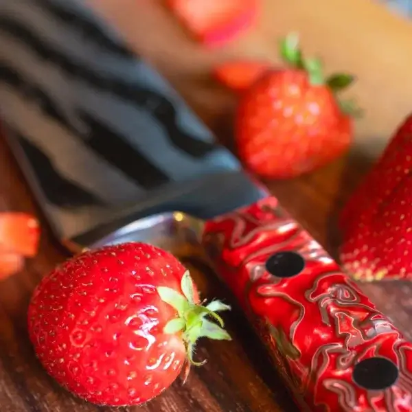8" Premier Forged Chef's Knife, Red With Special Edition America's 250th detailed laser.