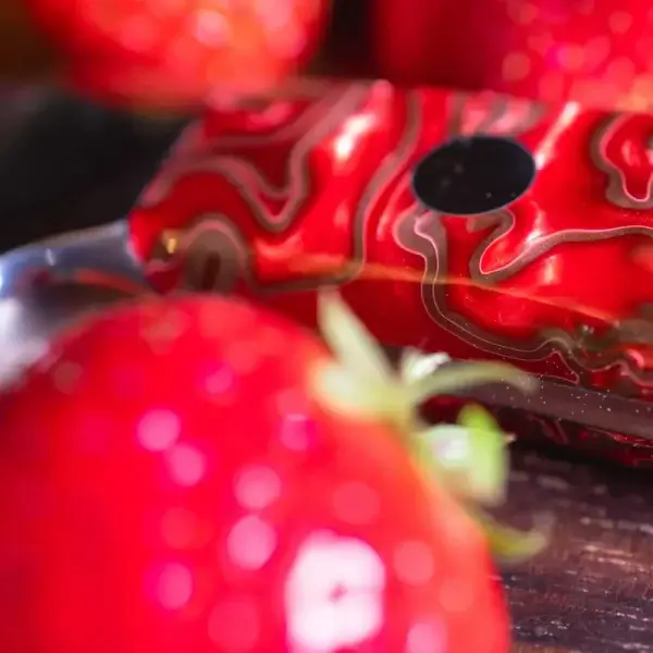 8" Premier Forged Chef's Knife, Red With Special Edition America's 250th detailed laser.