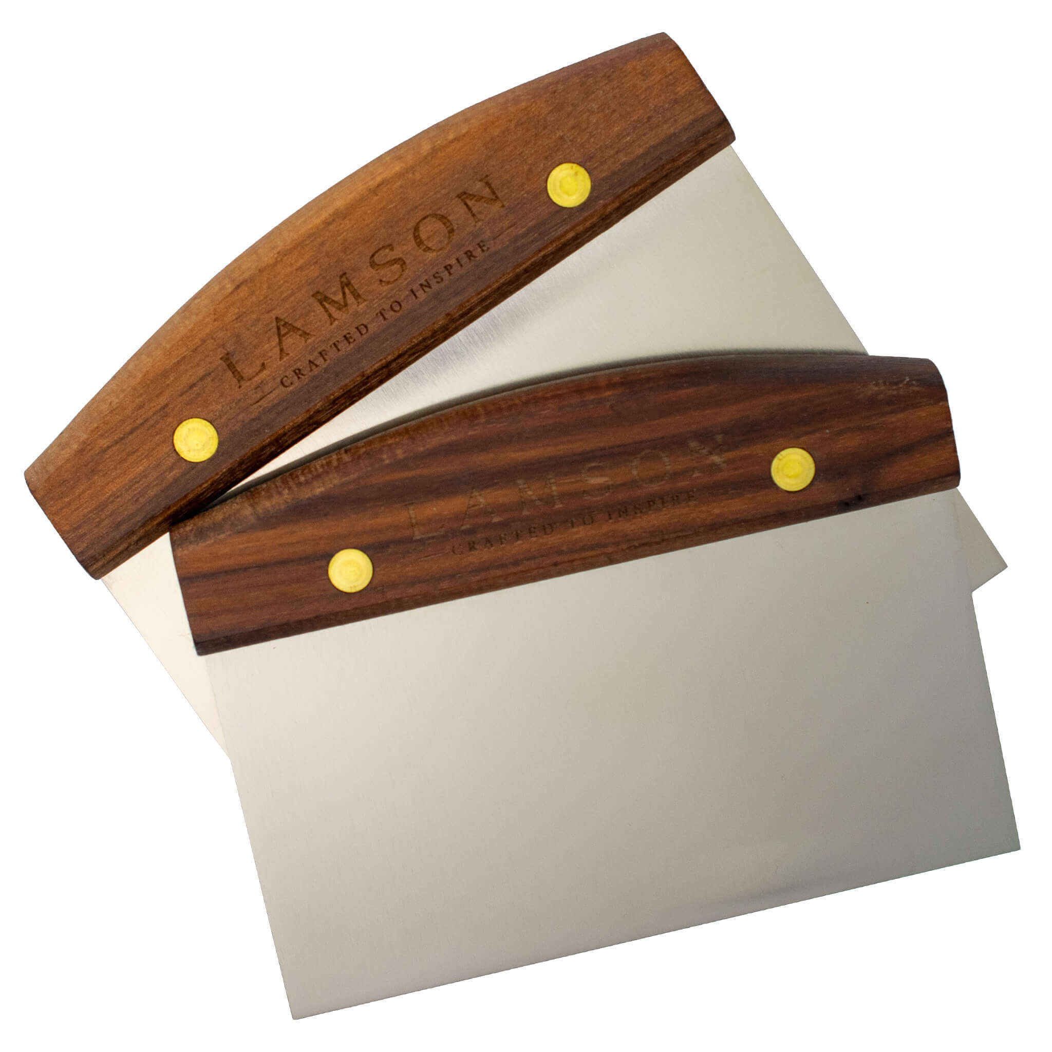 Dough Scrapers, Both Sizes with Walnut Handles